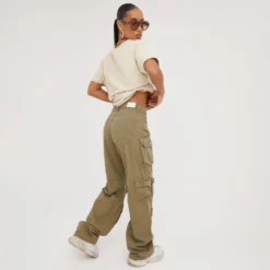 EGO Multi Pocket Detail Straight Leg Cargo Trousers In Khaki Green -EGO Sales Store 28 03 23 ming76191 s scaled
