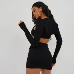 EGO Long Sleeve Layered Bralet In Black Knit -EGO Sales Store 28 07 229376 scaled
