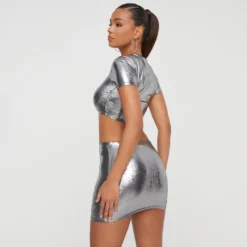 EGO Mid Rise Mini Bodycon Skirt In Silver Metallic -EGO Sales Store 29 11 22 pam30463 sq scaled