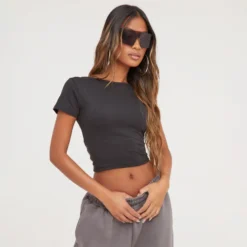 EGO Crew Neck Cap Sleeve Backless T-Shirt In Black -EGO Sales Store 31 01 23 unya51722 s scaled