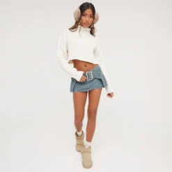 EGO Long Sleeve Roll Neck Oversized Cropped Jumper In Brown And Stone Contrast 7 EGO Long Sleeve Roll Neck Oversized Cropped Jumper In Brown And Stone Contrast -EGO Sales Store 31 01 23 unya52253 s scaled