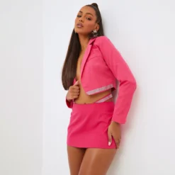 EGO Diamante Thong Strap Detail Mini Skirt In Pink -EGO Sales Store clh077 sk pk 3 scaled