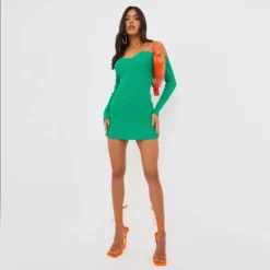 EGO Bardot Long Sleeve Cup Detail Mini Bodycon Dress In Green Ribbed Knit 7 EGO Bardot Long Sleeve Cup Detail Mini Bodycon Dress In Green Ribbed Knit -EGO Sales Store clh239 gr 4 scaled